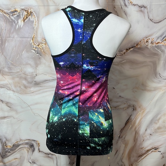 Fila Active Racerback Tank Black and Space Design Size S - Picture 6 of 13